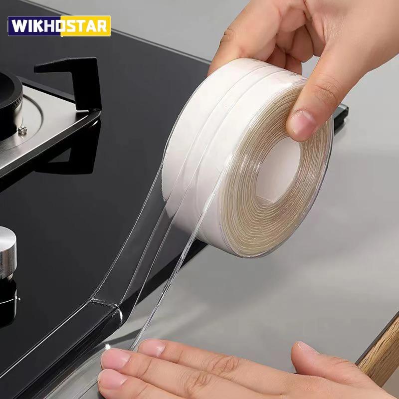 

Прозрачные акриловые одинарные водонепроницаемые наклейки для кухни и ванной комнаты от плесени, красивые наклейки для раковины 2.2cm*3.2m