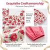 New Stylish Summer Outfit For Girls: Short-Sleeved Floral Dress With Square Collar For Little Girls And Toddlers Casual And Fashionable