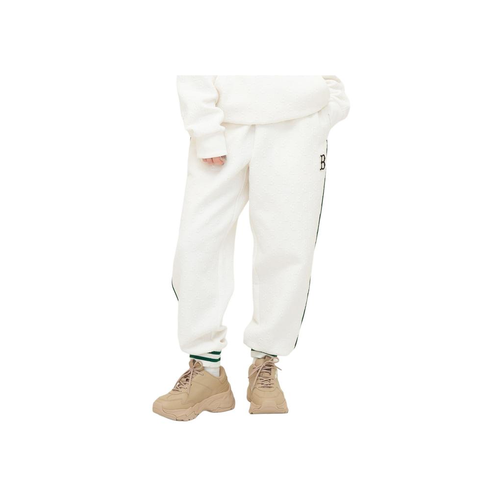 New MLB Jacquard Monogram Boston Red Sox Pants Casual Pants Unisex Cream 3APTM0544-43CRS