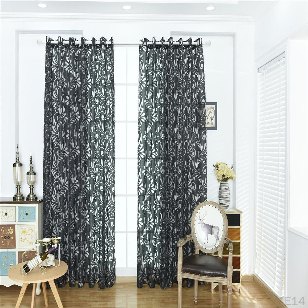 Grommet Floral Textured Bay Window