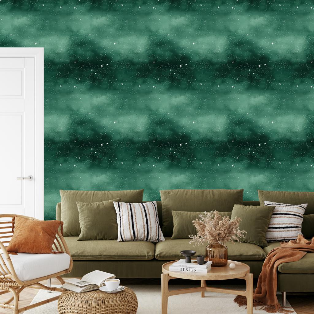 Watercolor Galaxy Sea Wallpaper, Sea Center 50x1000