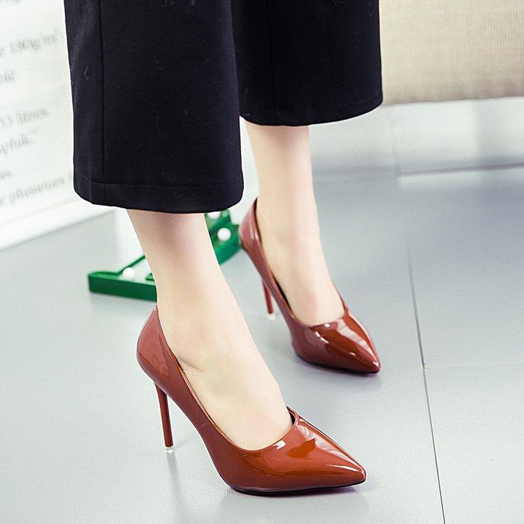 Chaussures super hautes pour femmes en cuir verni à talons hauts printemps été escarpins à bout pointu chaussures de mariage femmes rose noir rouge blanc