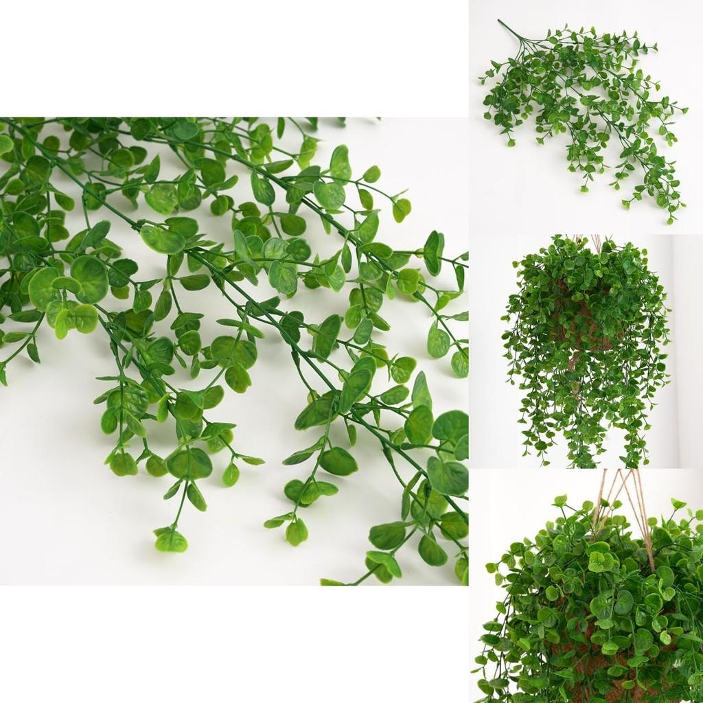 Artificial Eucalyptus Wall Hanging With 5 Fork Round Leaves For Home Decor And Photography Props