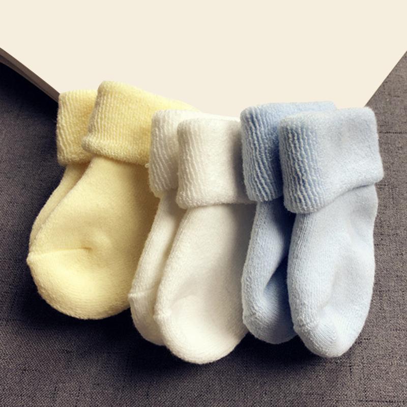 2Pair/lot New Baby and Children's Socks 0-1 Year Old Autumn/Winter Cotton Warm Boys and Girls' Baby Socks