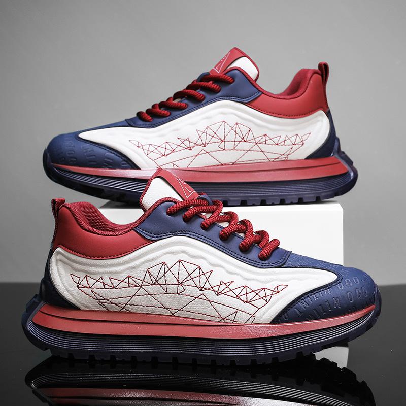 Mens Walking Shoes 2026 New Street Trend Retro Contrasting Color Comfort Lightweight Daily Outdoor Commuting Sports Casual Shoes