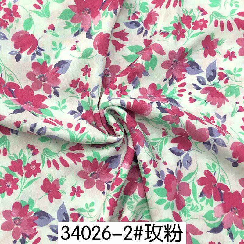 Floral Rayon Fabric Summer Digital Printed Thin Flower Tree for Sewing Pajamas Dresses 100*145cm