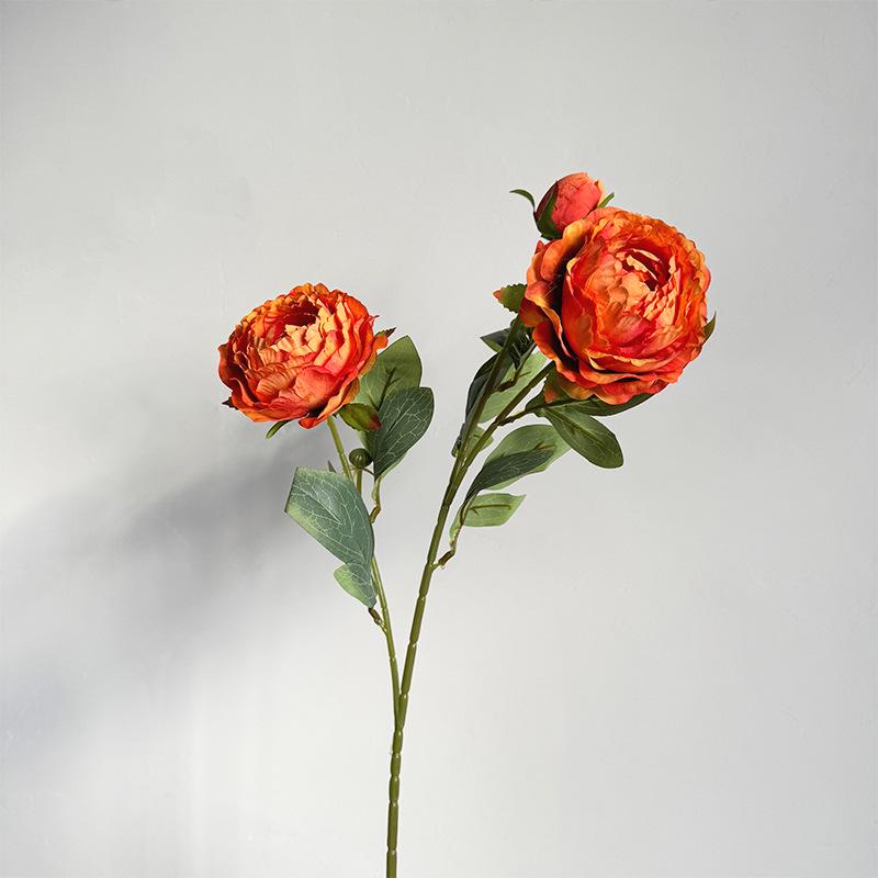 

Peony Oil Painting Simulation Flowers - Chinese Style Decorative Ornaments for Living Room, Dining Table, and Hotel Photography. оранжевый