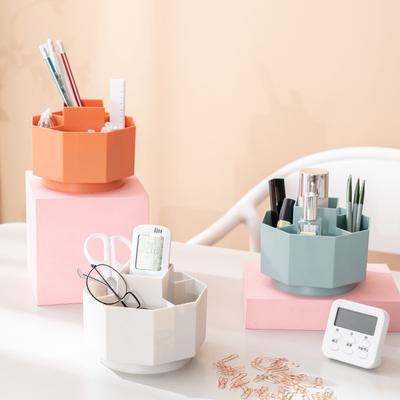 1pc Rotating Pen Holder, Desktop Stationery Storage, Student Storage Box, Cosmetic Sundries Office Multi-compartment Pen Box