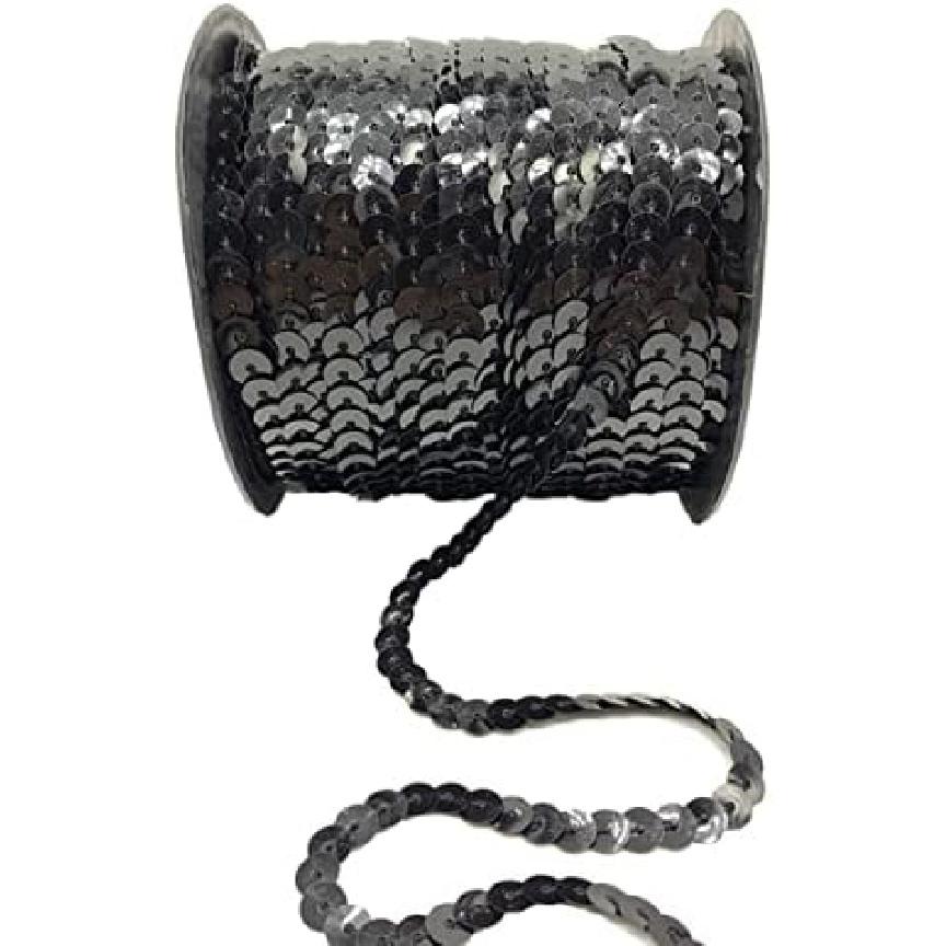 Zhiheng 100 ярдов 6 мм Круглая плоская тесьма с пайетками, блестками, пайетками, рулон, лента с пайетками для поделок, бахрома, швейные украшения, костюмы