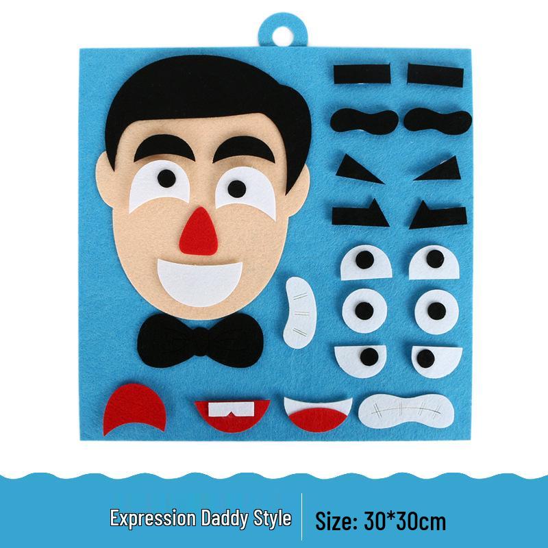 Kindergarten DIY Facial Feature Stickers Puzzle - Non-Woven Felt Material for Kids