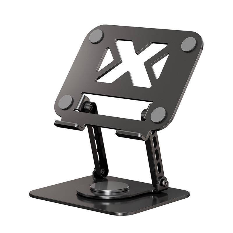 Carbon Steel Laptop Stand: 720° Rotation, Adjustable Height, Non-slip, Foldable, Heat Dissipation