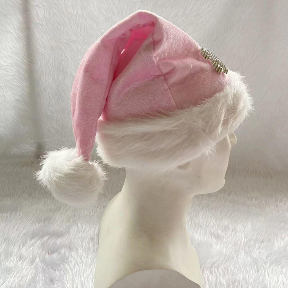 Thicken Xmas Hat Plush Winter Cap Christmas Decoration Crown Christmas Hat  Women
