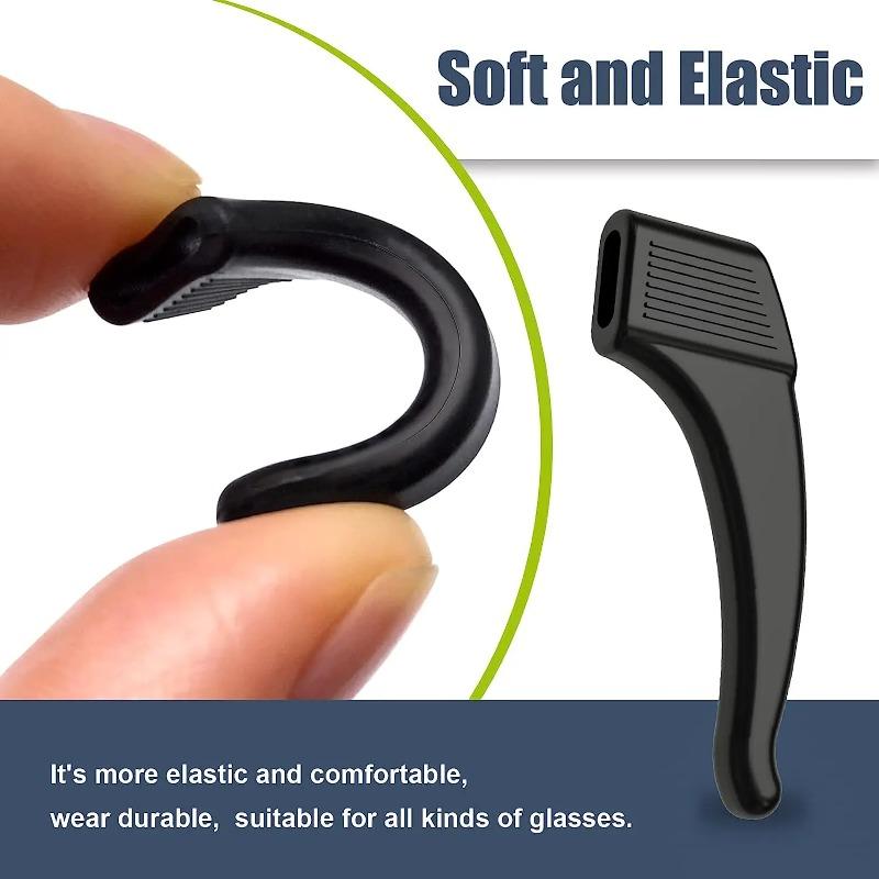 40Pcs Silicone Anti-slip Ear Hooks for Glasses Black Transparent Elastic Eye Glasses Retainer Holders Eyewear Accessories