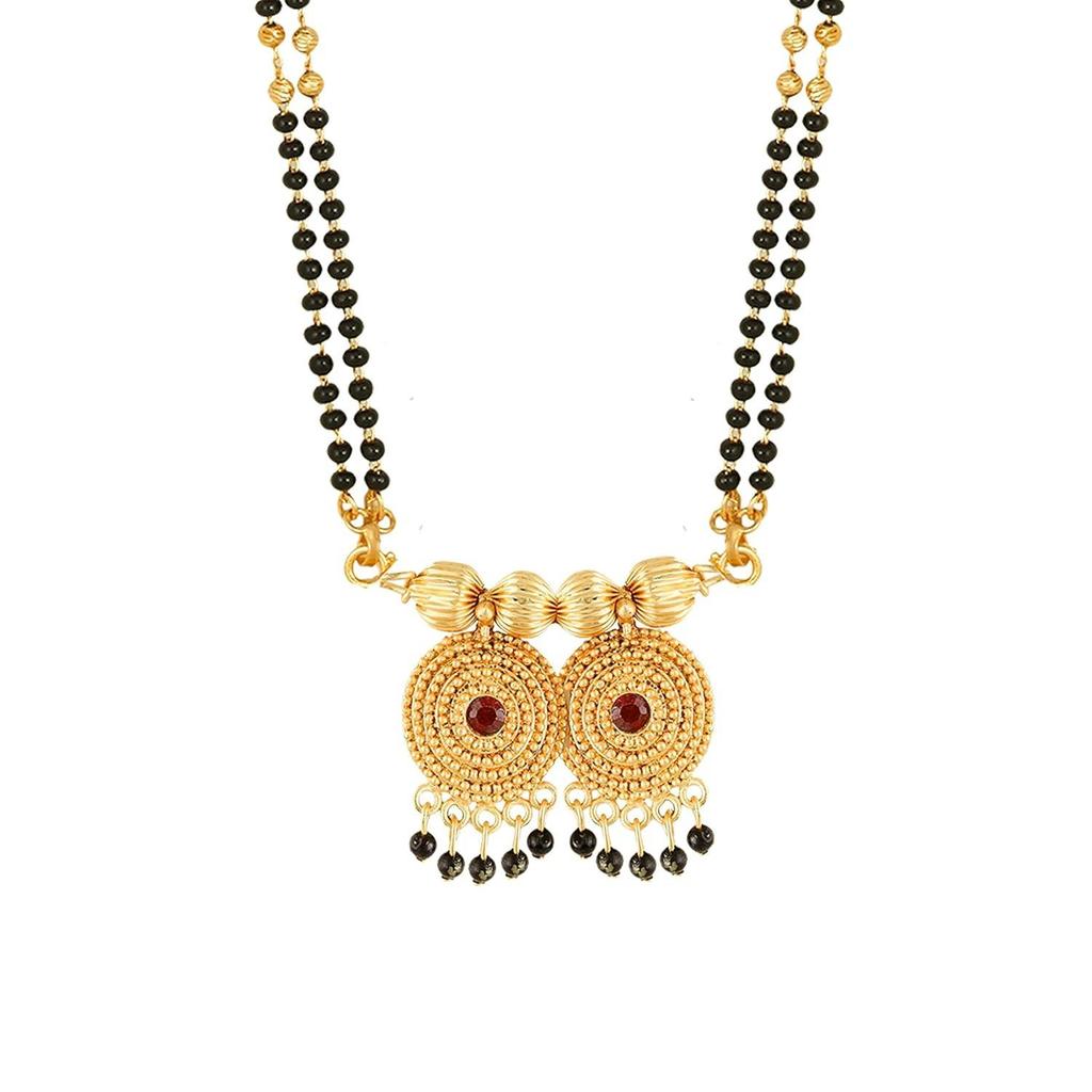 2 Vati Wati Mangalsutra For Women Girls Ladies Temple South Indian Traditional 1 Gram Gold Stylish Maharashtrian Long Chain