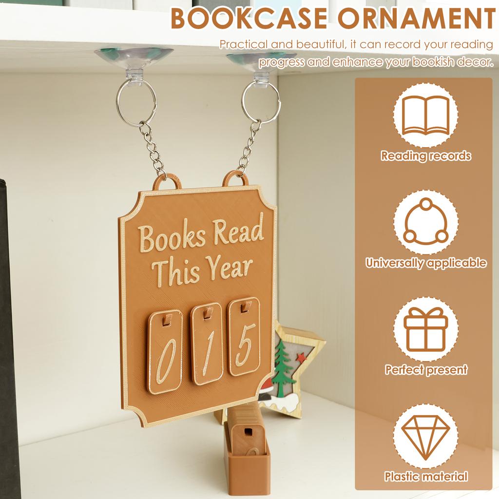 Books Read This Year Counter Sign Hanging Bookshelf Decor Plastic Bookish Enduring Counters for Library Home Book Lovers