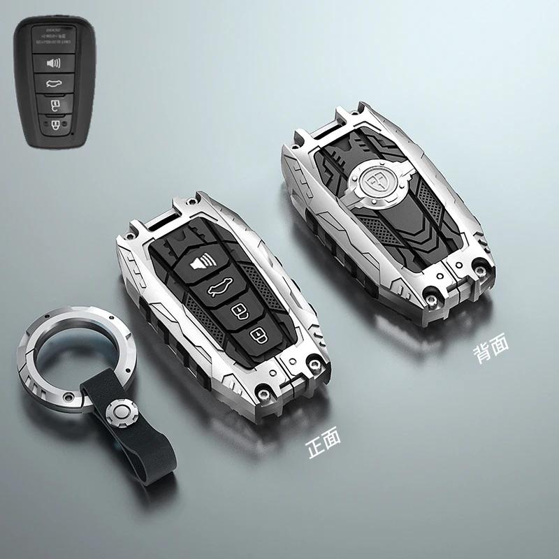 Styling Mouldings Zinc Alloy Car Key Case Cover For Toyota Corolla Prius Camry V70 C-HR RAV4 Hybrid Highlander Altis Land Cruise