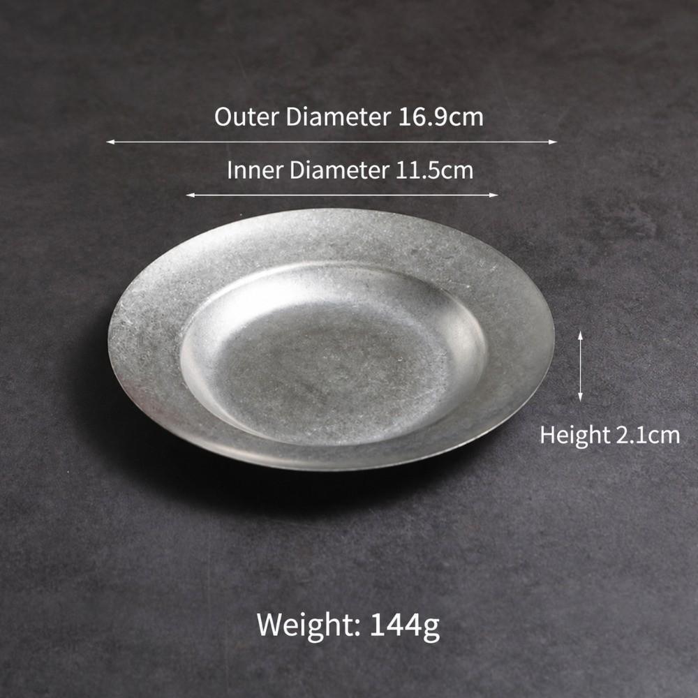 Stackable Vintage Tableware Frosted Dish Dessert Plate Set New Metal Dinner Plate Home Kitchen