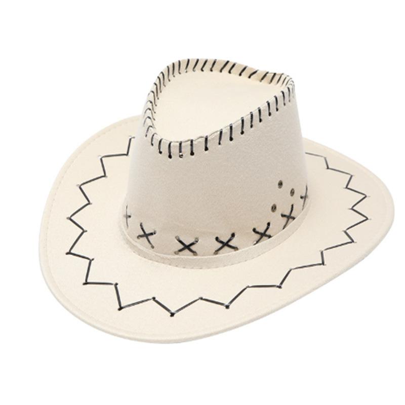 Faux Leather Suede Western cowboy Hat for Men Women Fedora Outdoor Wide Brim For Beach Travel Vacation Party Cosplay Cap Gifts