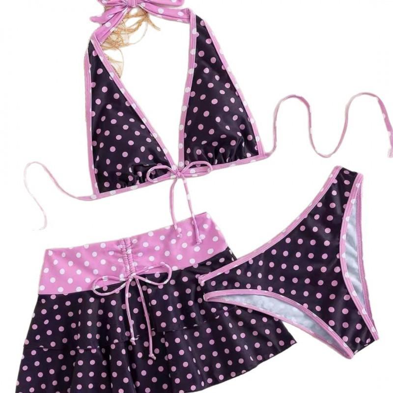 Bikini Three-piece Printed Split Swimsuit Pure Sex Hot Girl High-end