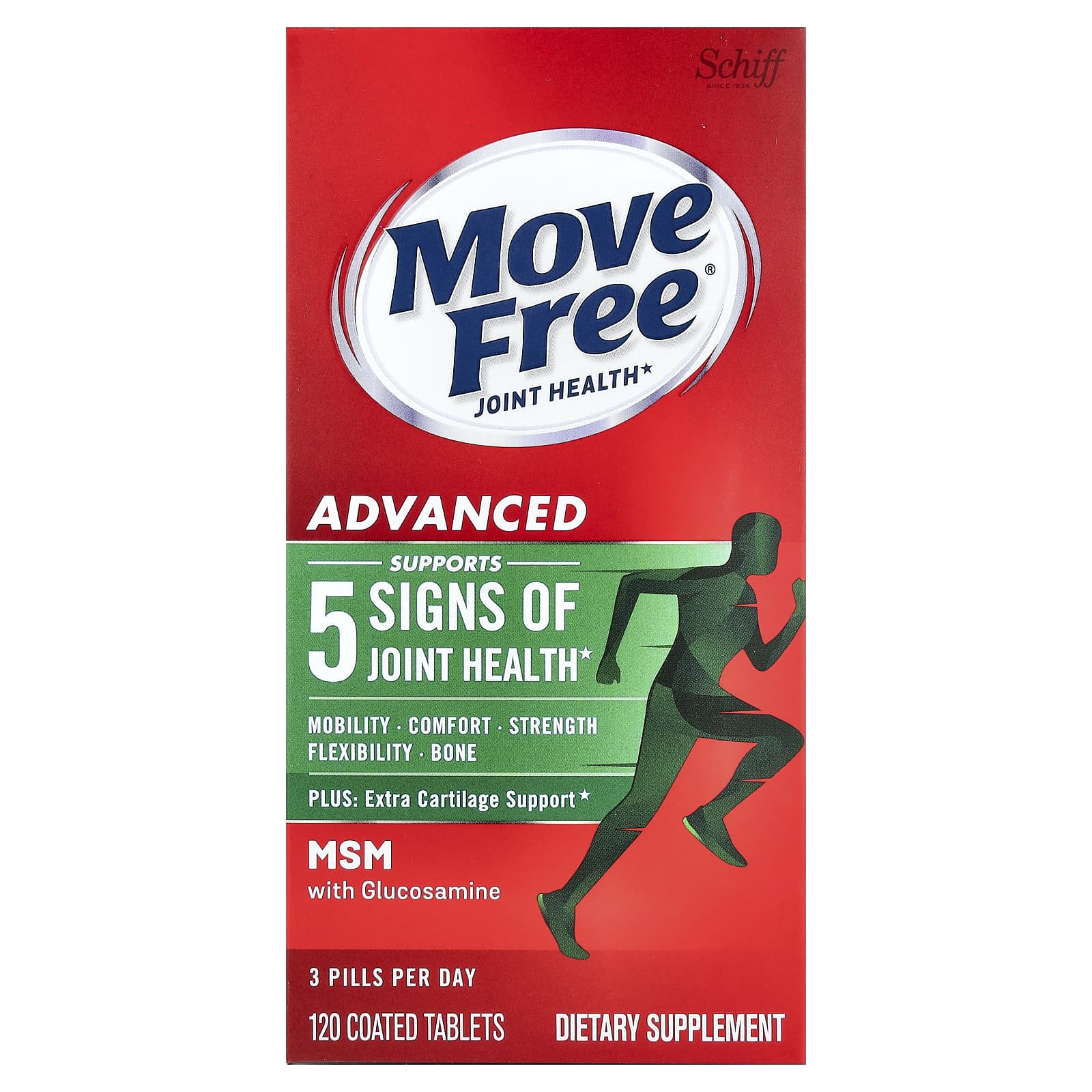 

Move Free® Здоров я суглобів, Розширений, Вкриті таблетки, 120 таблеток