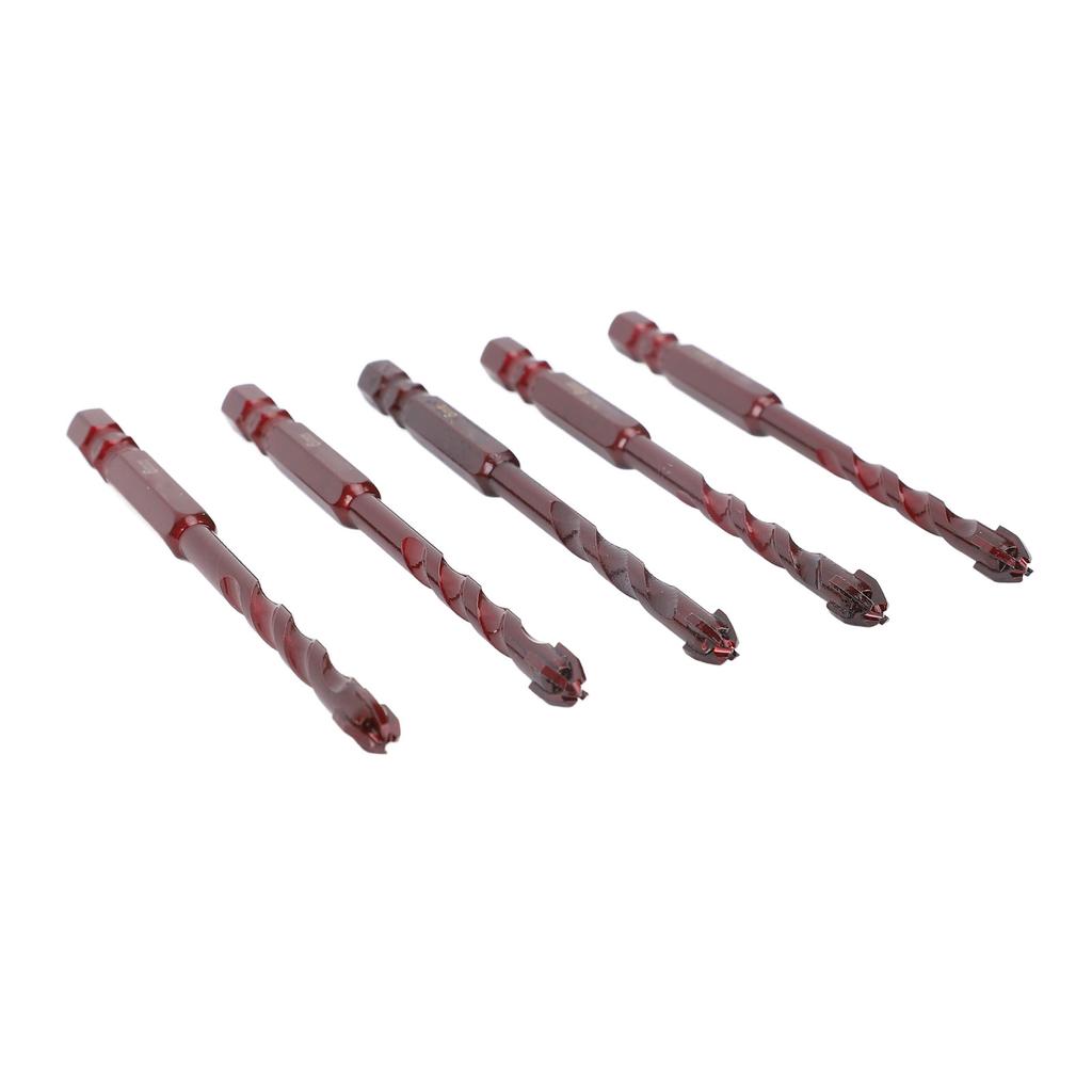 5Pcs Masonry Drill Bits 1 4in Hex Shank 6mm Concrete Brick Professional High Cobalt Bit Set for Tile Glass Ceramic Wood