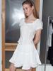 Etmont Lace Tiered Mini Skirt, White