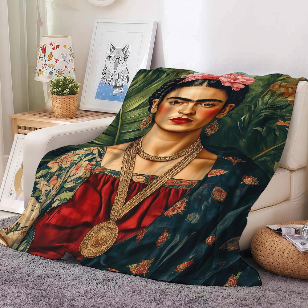 Cartoon F-Frida ART K-kahlo Blanket Warm And Soft Suitable For Bedroom Living Room Sofa Bed Office Travel Camping