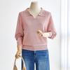 Customable Collar Half Open Shining Knit T2508kn647c