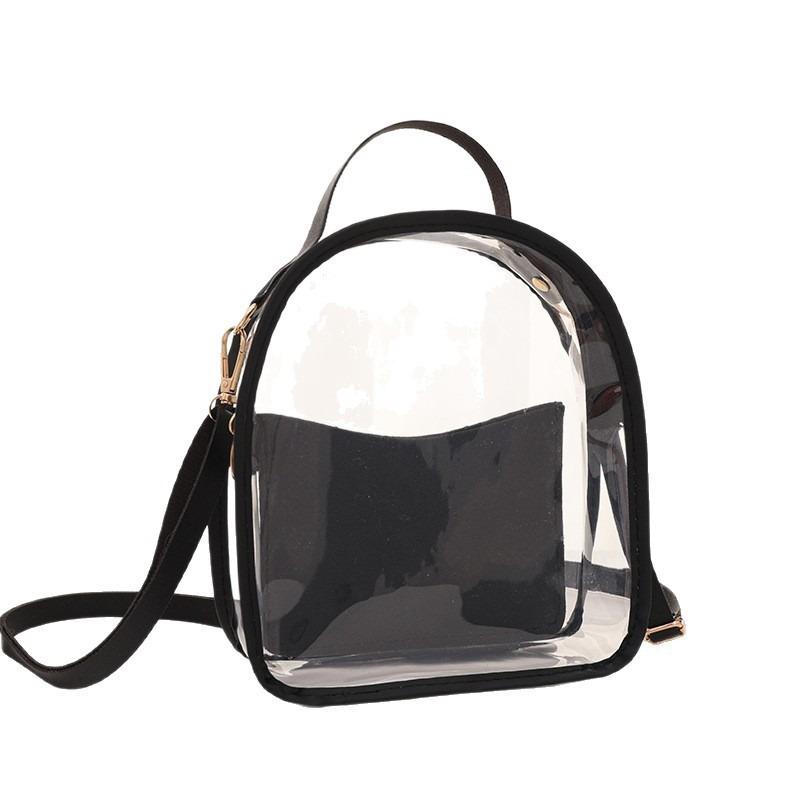 Backpack summer transparent jelly bag pvc fashion messenger bag small schoolbag