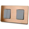 Triple Grey Stair Light Switch Brushed Steel Pvd Copper
