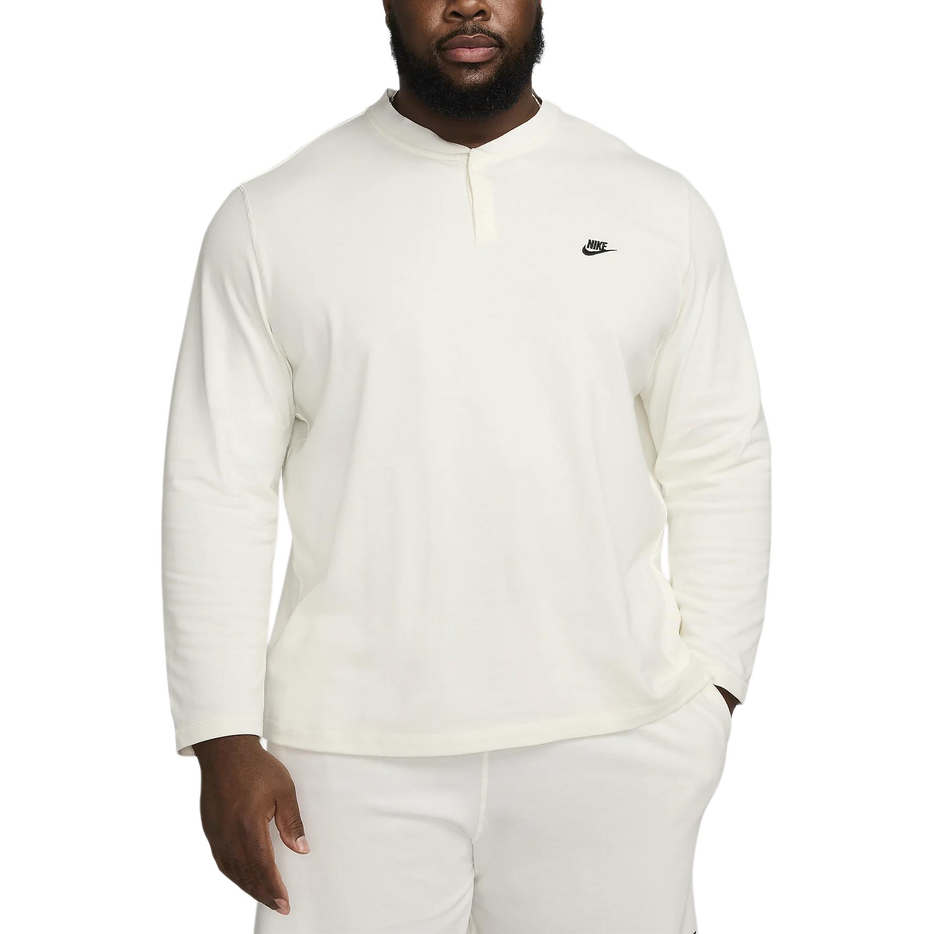 

Nike Pullover Logo Embroidery Pattern Solid Color Long Sleeve T-Shirt Unisex Tops Sail FZ6630-133 L