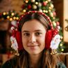 Sequin Detail Christmas Plush Earmuff Soft Fabric Cartoon Santa Headband  Cute Lovers