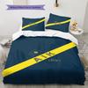 AIK Football Pattern Bedding Set Quilt Cover Pillowcase Home Decor Gift (1 * Duvet Cover + 2 * Pillowcase, Without Core)