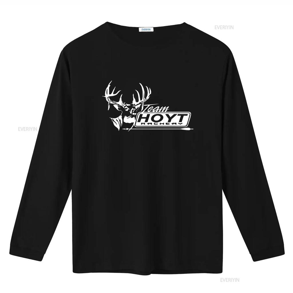 New Mens Hoyt Archery Bow Logo T Shirt Black USA Sizes S 5XL Long s vintage Washed Breathable Top For Everyday Wear Stylish