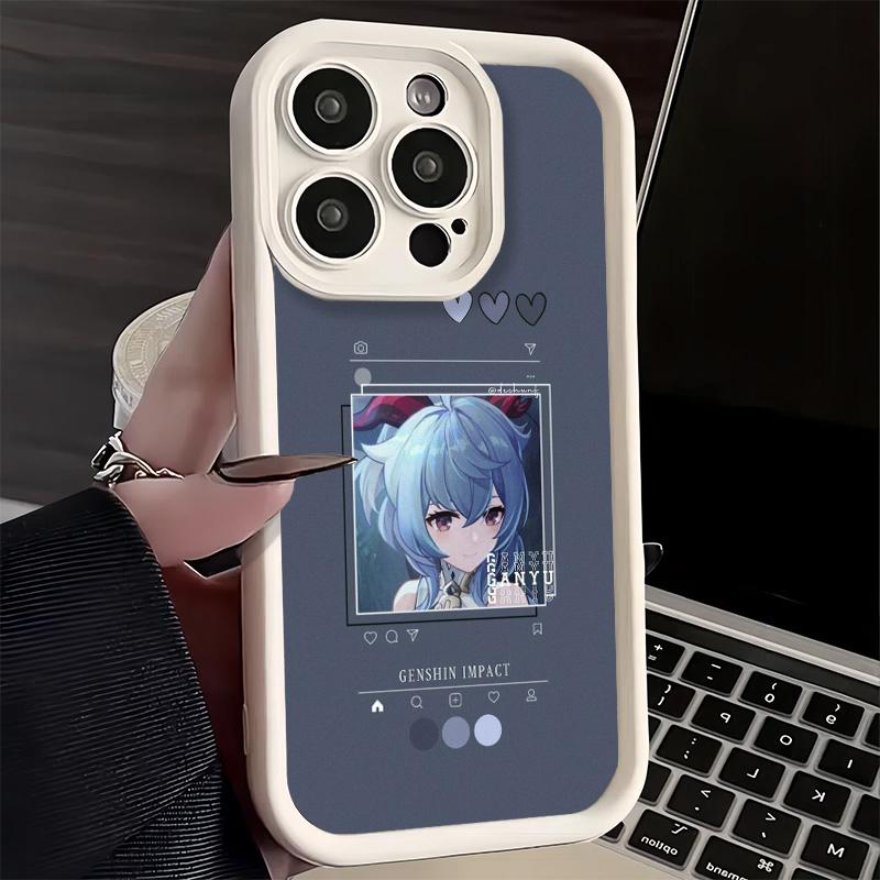 Phone Case for iPhone 17 Air 16E 15 16 Pro Max Genshin Impact Simple Design Cover 14 Plus 13 12 Mini Soft Shell Silicone Fundas