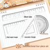 Capybara Cartoon Ruler Set: 4-Piece School Set with Protractor, Set Square, and Straight Ruler for Kids