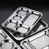 304 Stainless Steel 6-Compartment Meal Tray