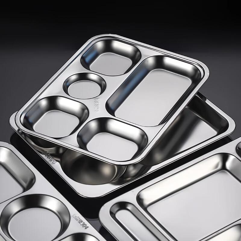 304 Stainless Steel 6-Compartment Meal Tray