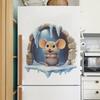 Creative Hamster Break-the-Wall Removable Self-Adhesive Decorative Sticker