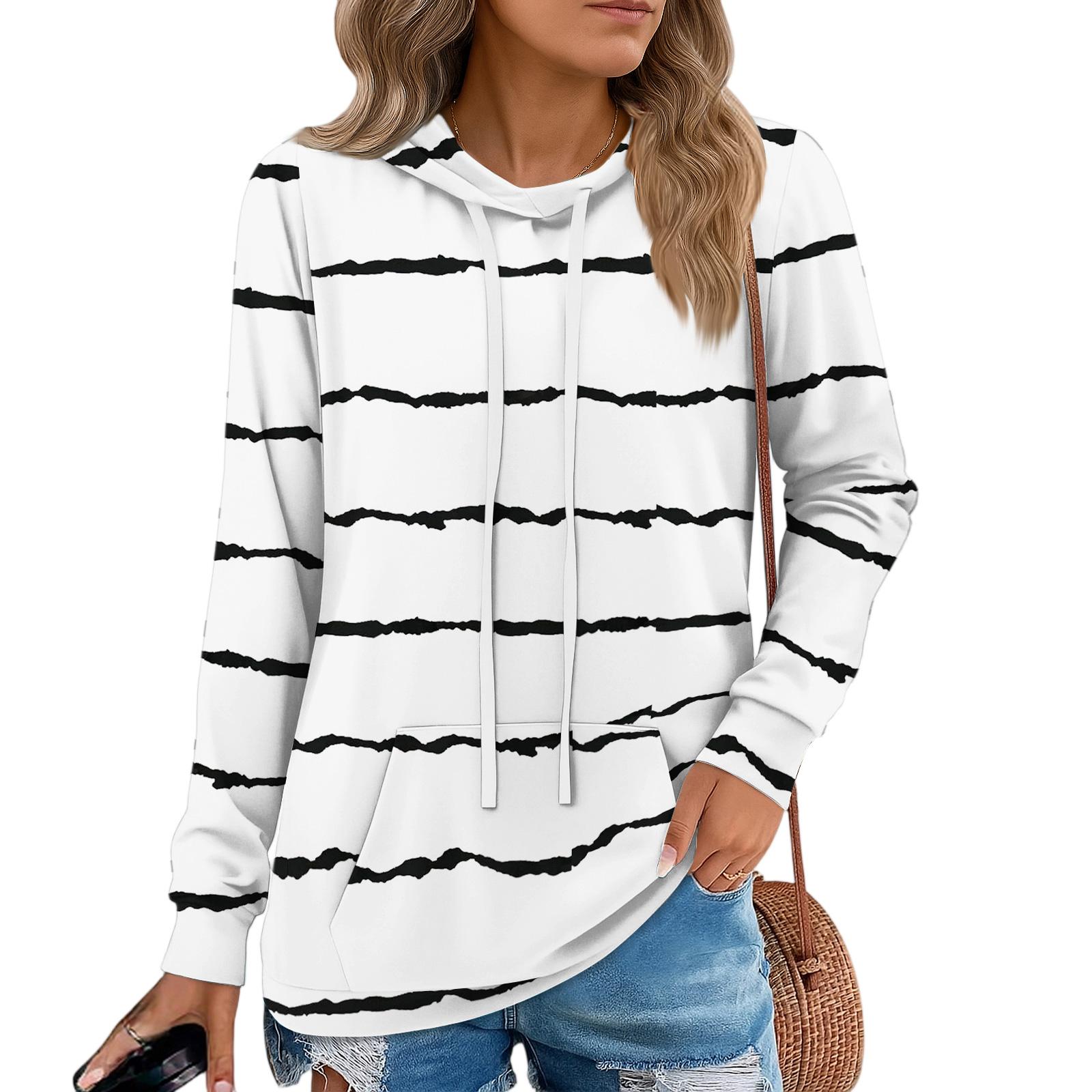 

Женские худи-пуловеры, модные толстовки с капюшоном для девочек-подростков, женский осенний туник-топ XL белый