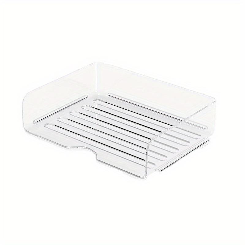 Paper Organizer Letter Tray, 4 Pack Stackable Desk File Organizer, Clear File Organizer for Desk,Office Organizer for File Paper