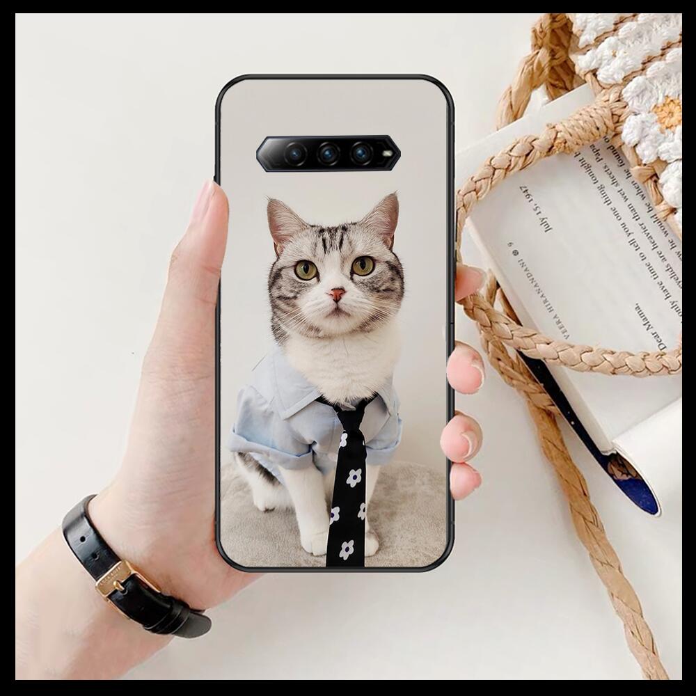 Lustige Cartoon-Katze Handyhülle Für xiaomi redmi Black Shark 4 Pro 2 3 3s Hüllen Helo Schwarze Hülle Silikon Rückseite Hübsche Mini-Hülle lustig