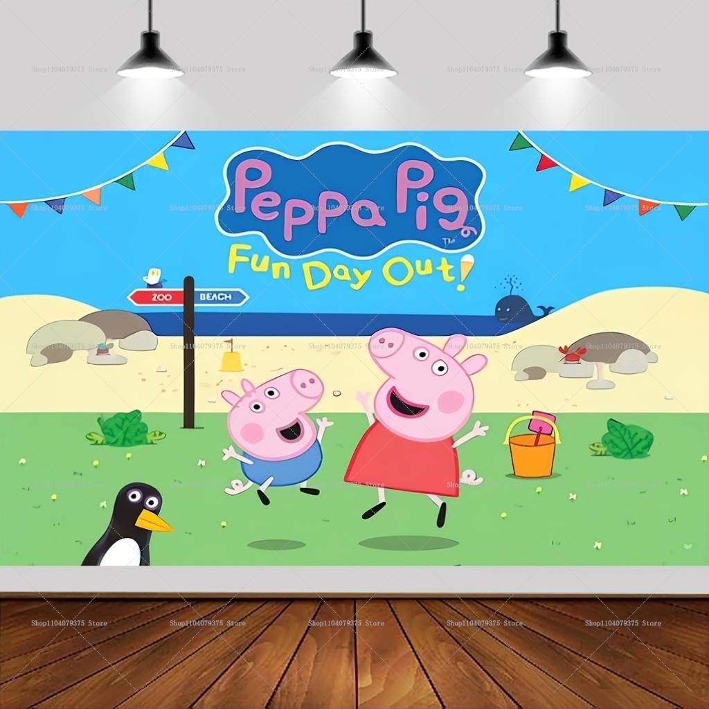 Happy Birthday Peppa Pig Image Backgrounds Suitable For Boys And Girls Parties Parties And Birthday Celebration Banners