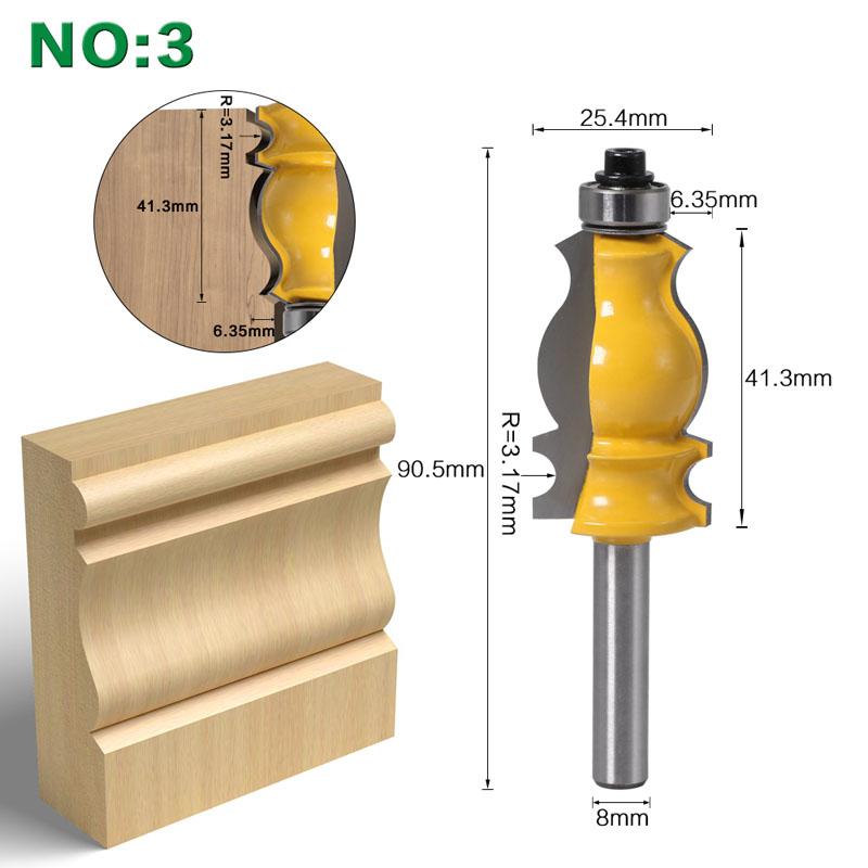 1PC 8mm Gambo Involucro e Base Stampaggio Router Bit Set CNC Linea coltello Taglierina per la lavorazione del legno Tenone Cutter per Strumenti di lavorazione del legno