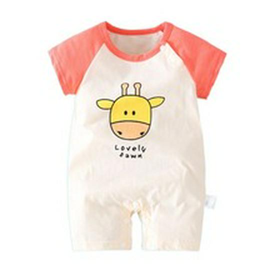 Baby Short-Sleeve Hooded Romper for Summer Outdoors