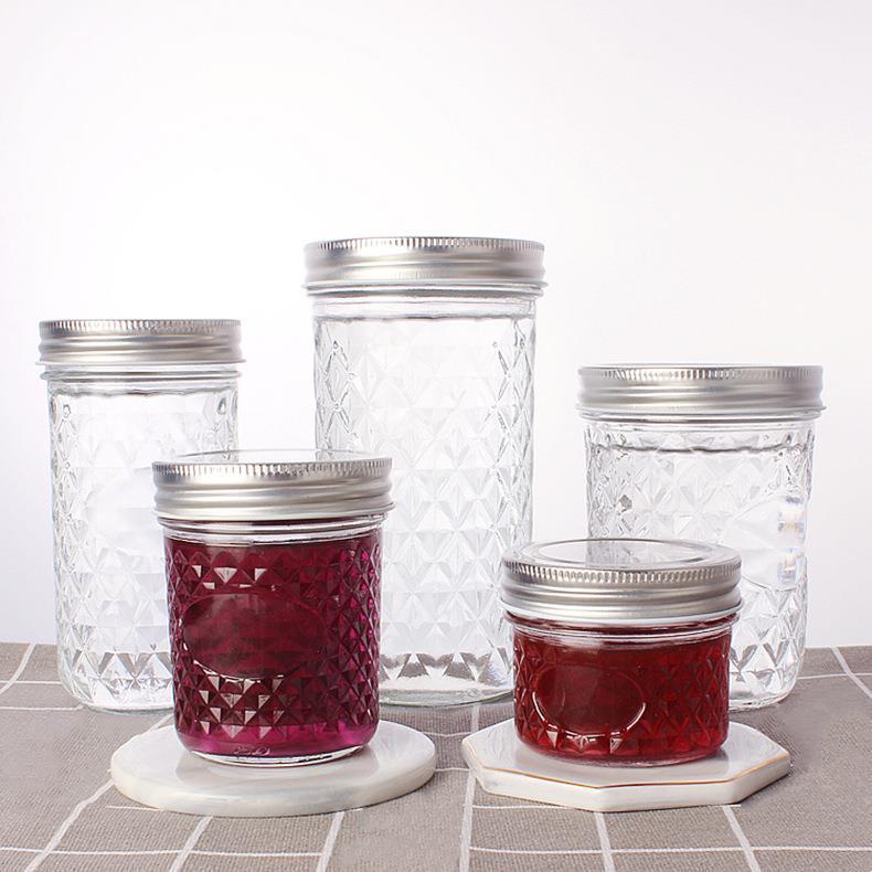 Barattolo ermetico in vetro a forma di diamante per marmellata e yogurt