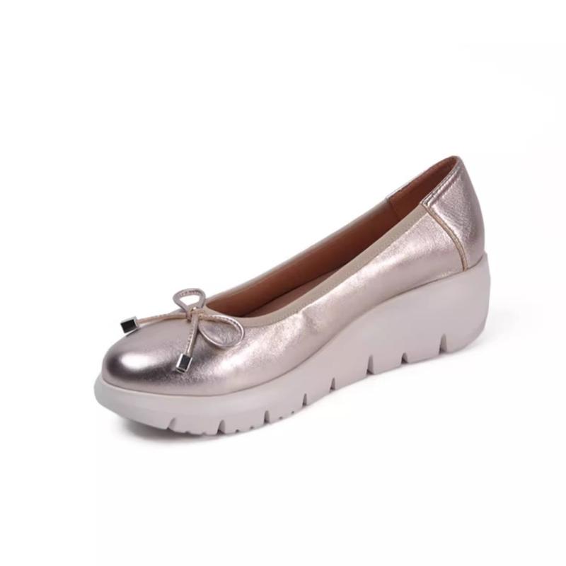 Shoes for Women 2026 New Plus Size Slip on Women's High Heels Platform Daily Pumps Women Round Toe Wedges Bow Tie Shoes Female