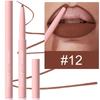 12 Colors Matte Lipliner Pencil Red Contour Tint Lipstick Waterproof Long Lasting Non-stick Cup Moisturising Lips Makeup