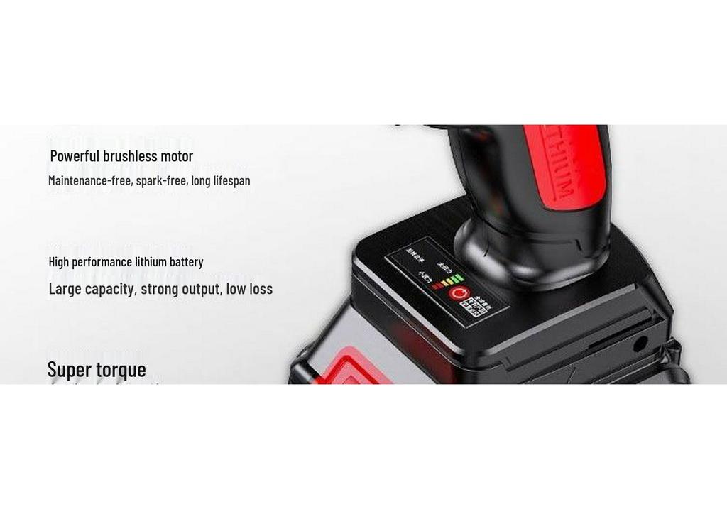 Brushless Lithium Electric Impact Wrench: Rechargeable, High-Torque Tool for Scaffolding and Carpentry