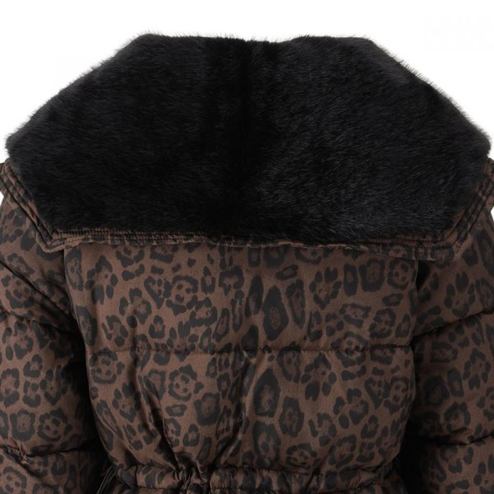 Ggpx Open Big Collar Leopard Padding Jumper  Gpbjp015f 